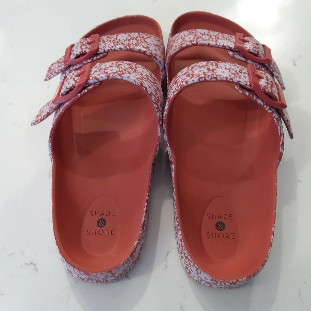 QL Bohemian Floral Pink Women's Sandalsslip On Comfort Size 9 - Picture 4 of 6